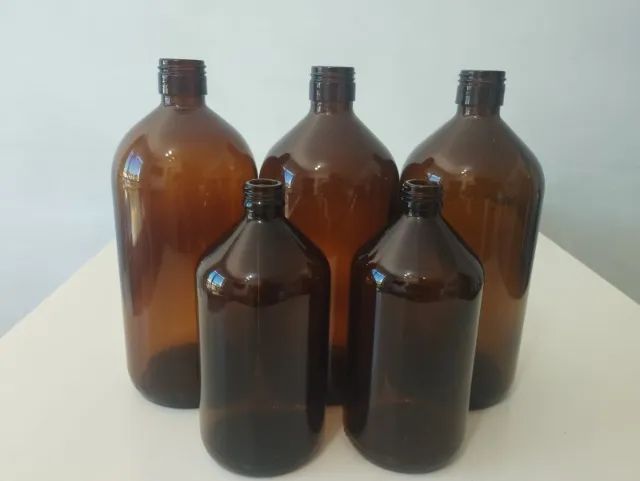 Vidro âmbar de 1litro e de 500ml