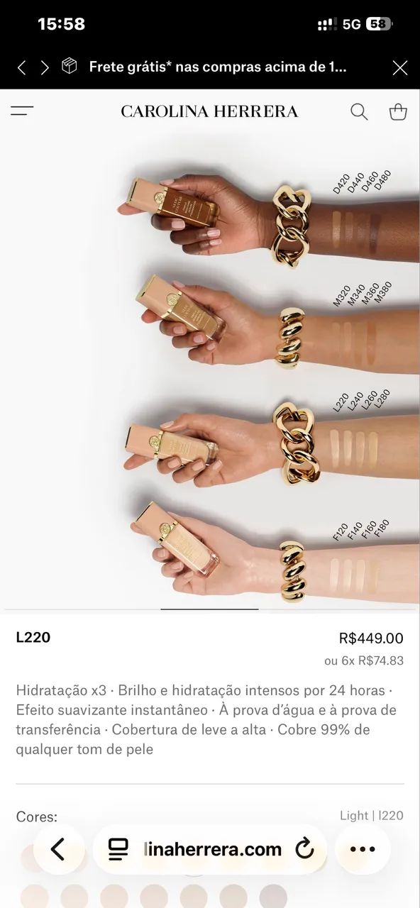 Carolina Herrera Nude Couture Triple Moisture Serum Foundation - Foto 4