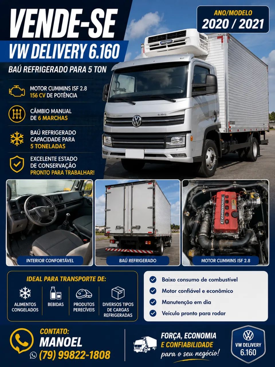 VW DELIVERY 6.160 BAÚ REFRIGERADO