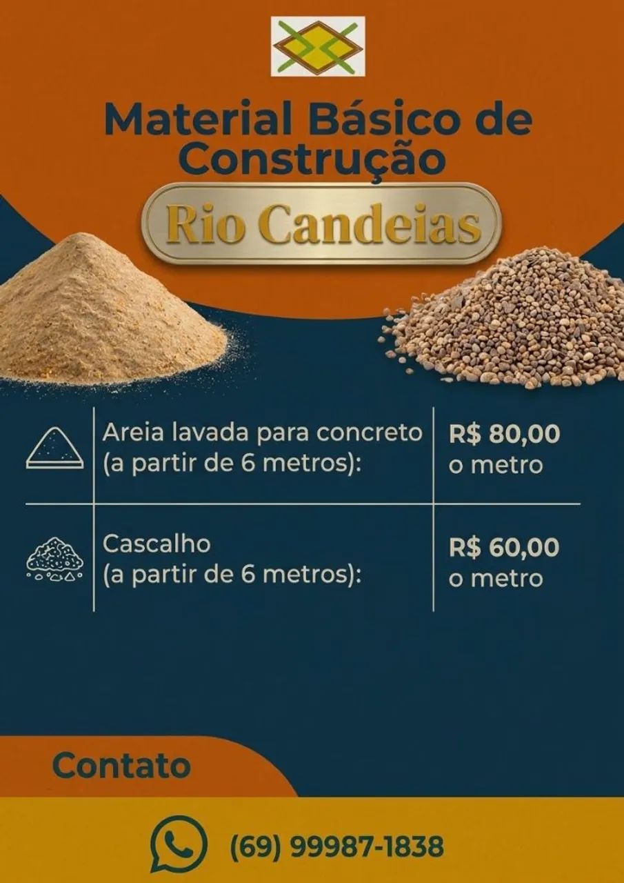 Promoção areia e cascalho 
