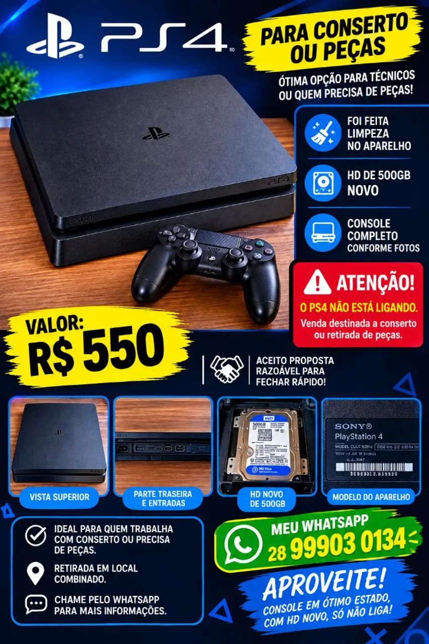 Vendo PlayStation 4 com defeito 