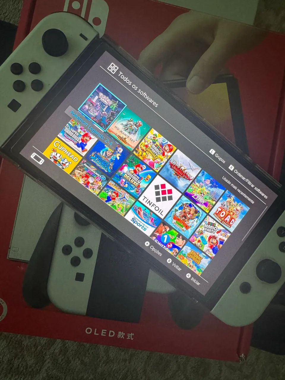 Switch oled desbloqueado + pro controller + acessórios - Foto 2