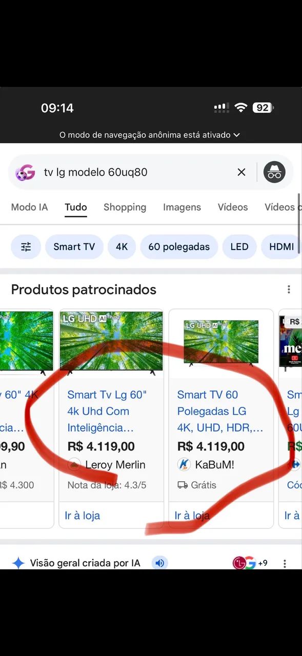 Tv smart 60 polegadas LG  na caixa modelo com vídeo game integrado zera - Foto 5