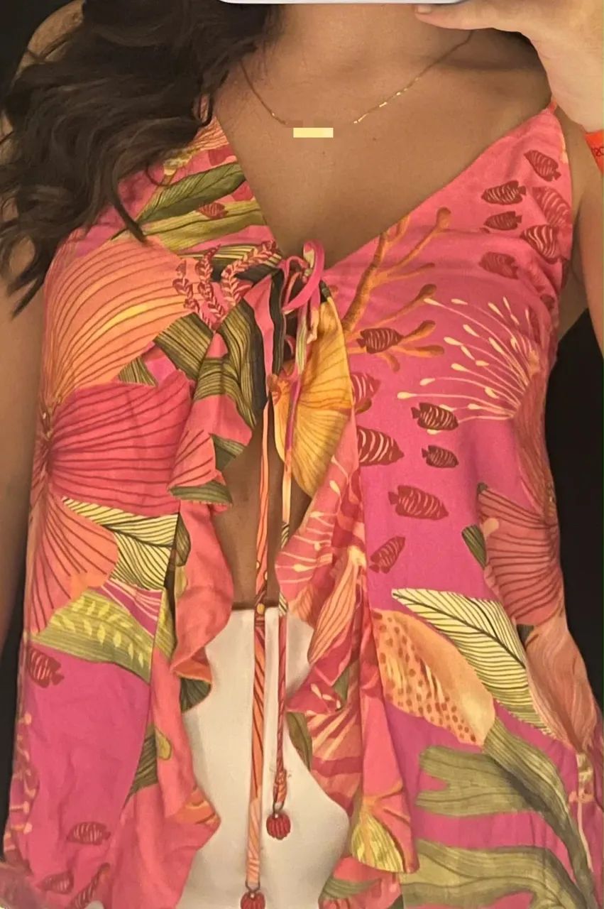 blusa de amarração da farm