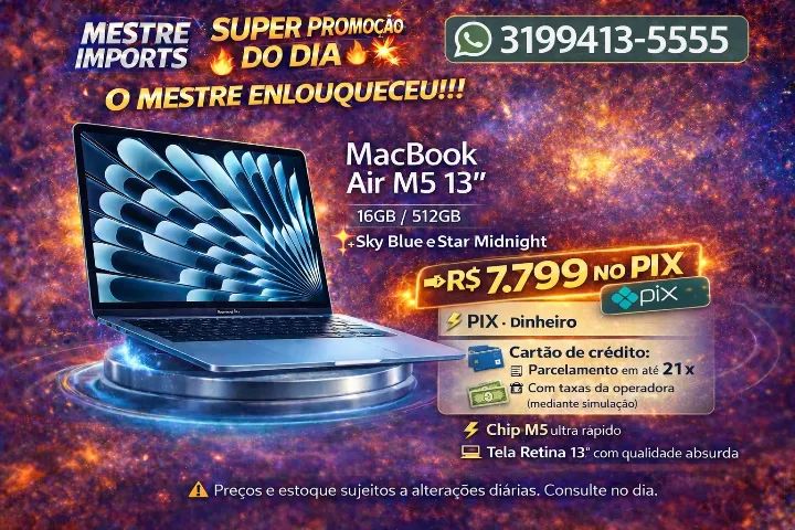 MacBook Air M5 13インチ 16GB/1TB ミッドナイト Comprar MacBook Air, 13 polegadas, chip M5, CPU de 10 núcleos, GPU