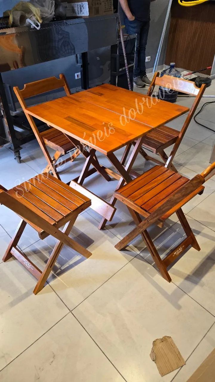 Mesa bar e restaurante dobraveis 70x70  - Foto 2