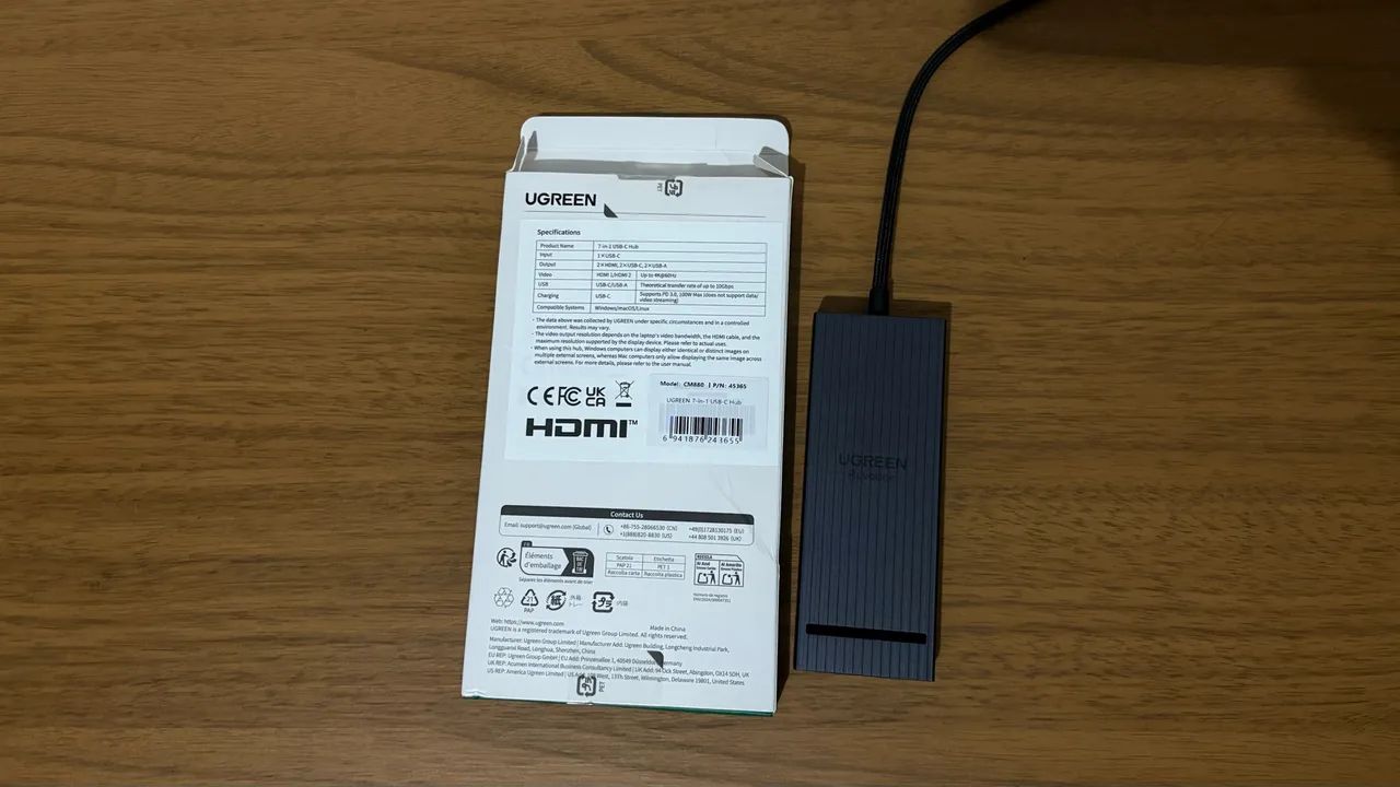 U green Usb Hub Revodook Pro 7 em 1 com 2 HDMI