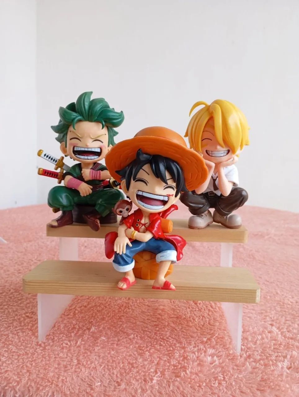 Action figures One Piece Luffy , Zoro e Sangi