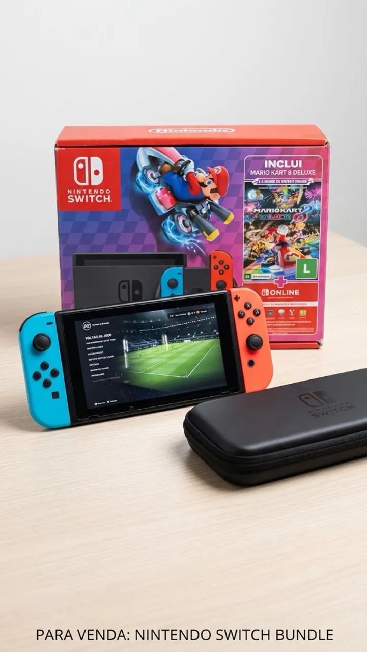 ? Nintendo Switch V2 Desbloqueado + 128GB + Bolsa + Acessórios