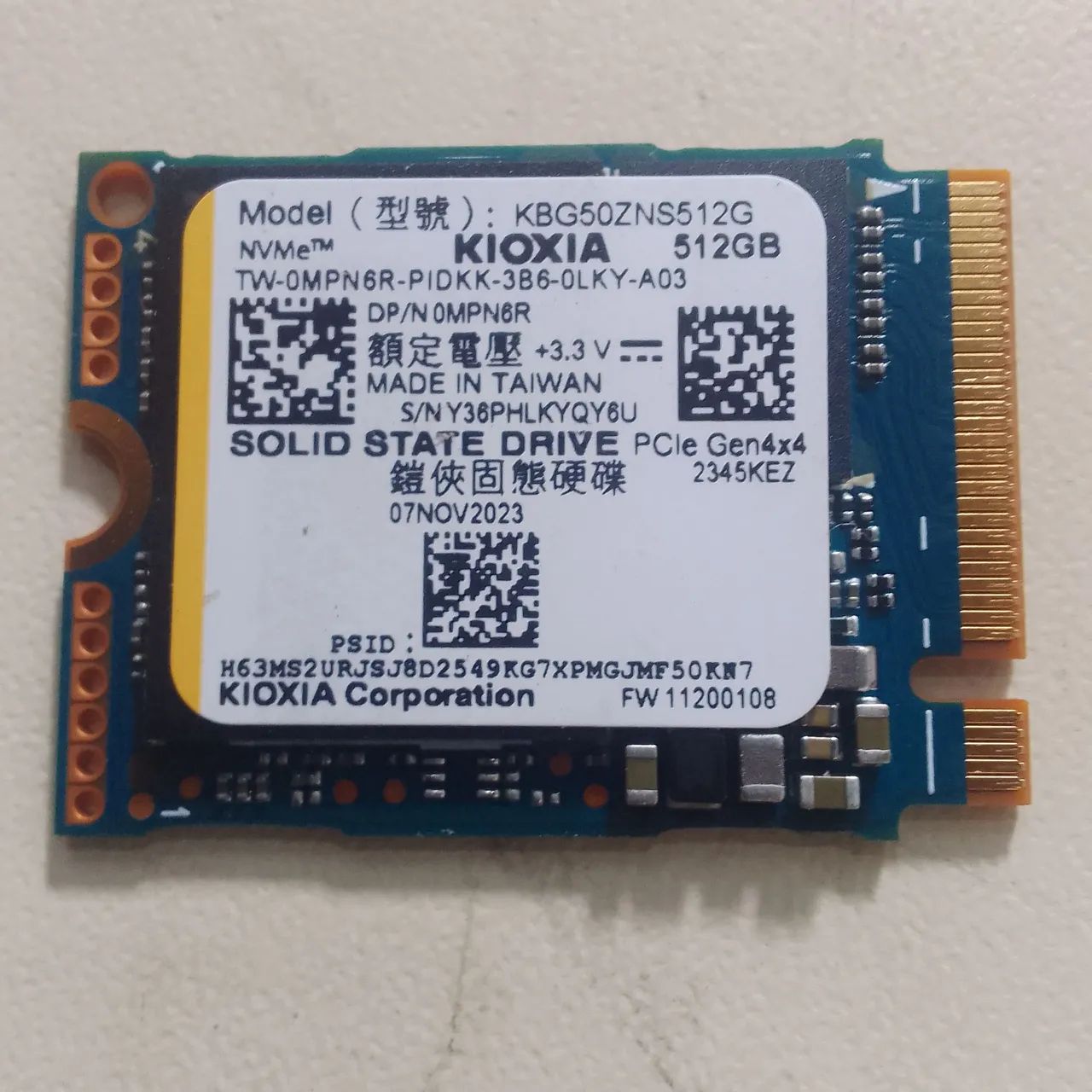 【中古正常品】KIOXIA NVMe SSD 512GB Type2230 HD SSD NVME M2 512GB marca kioxia - Armazenamento - Tirol