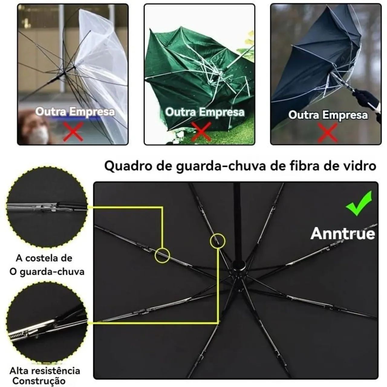 Guarda chuva resistente haste dupla - Foto 4