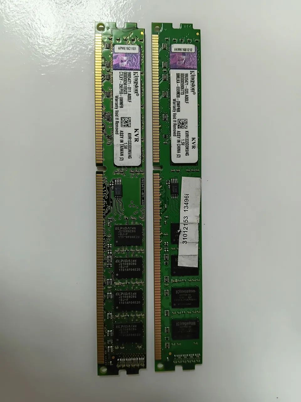 2x 4GB Kingston DDR3 1333MHz KVR1333D3N9/4G (8GB Total) - Ótimo estado!