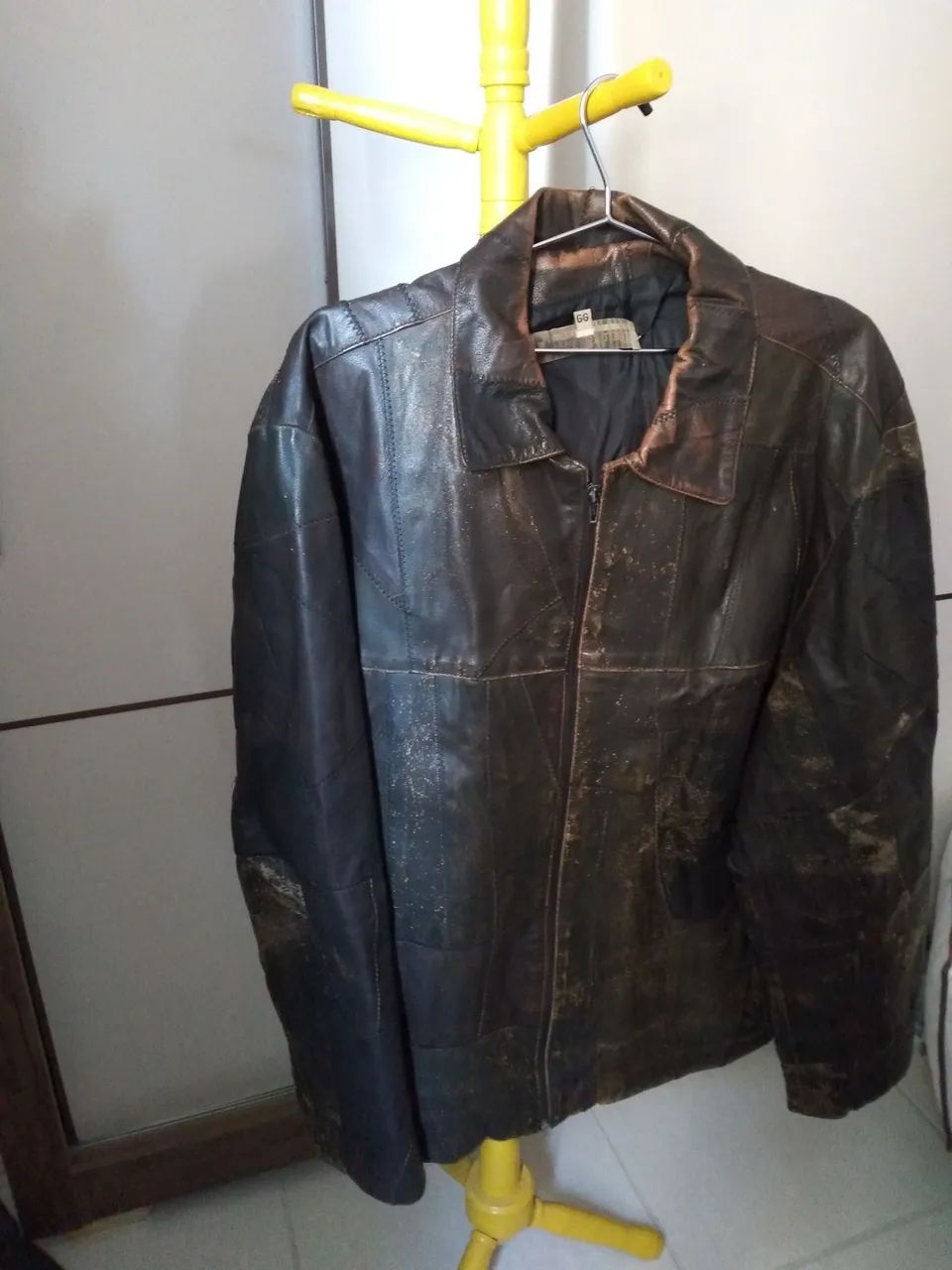 Jaqueta de couro masculina