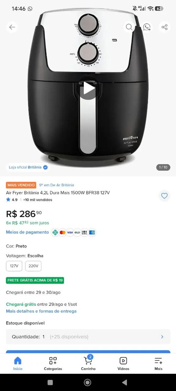 Airfryer BRITÂNIA  - Foto 4