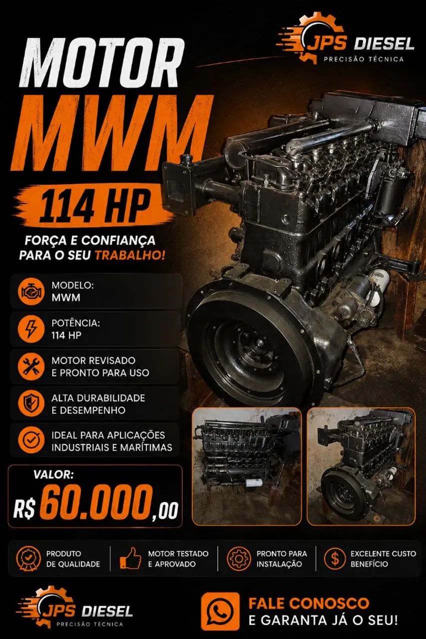 Motor mwm 114 HP.