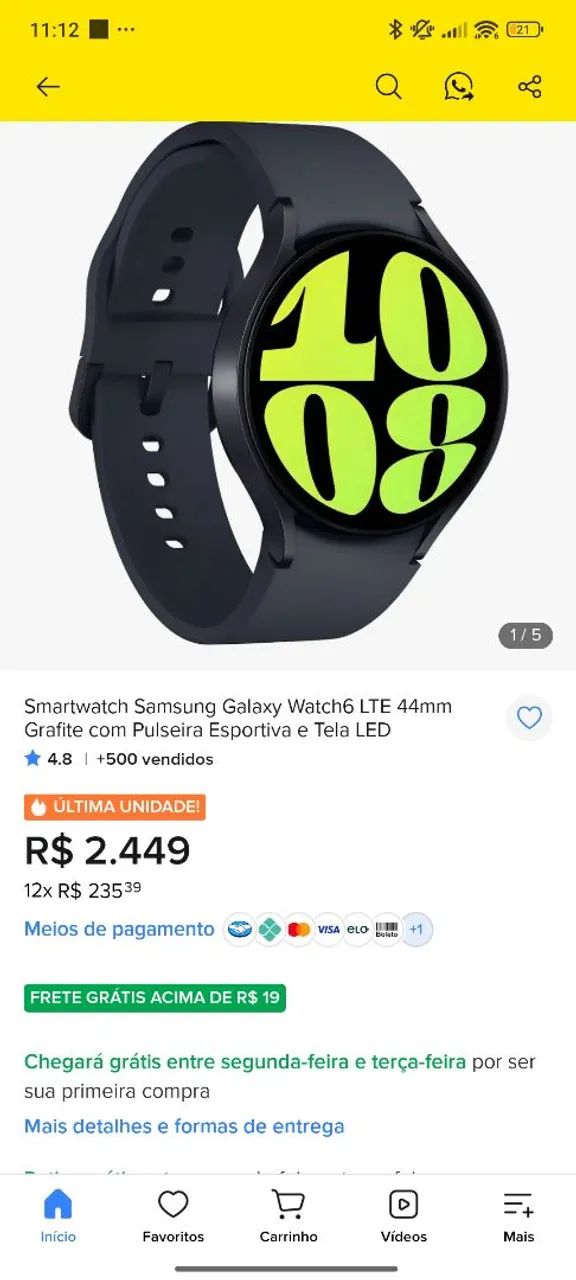 Relógio Galaxy watch6 