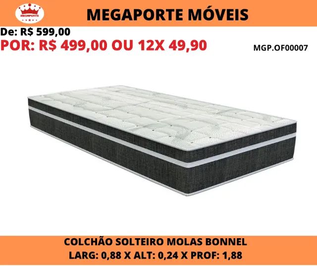 Colchão Solteiro Molas Bonnel Venezia