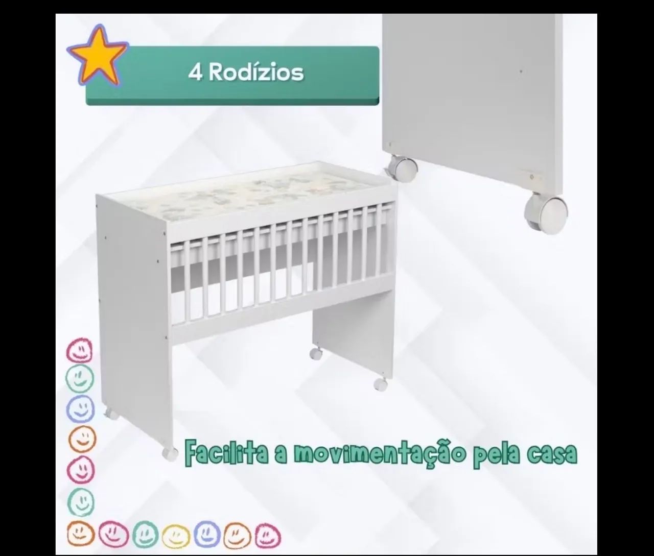 Mini berço 3 em 1 sem colchão  - Foto 4
