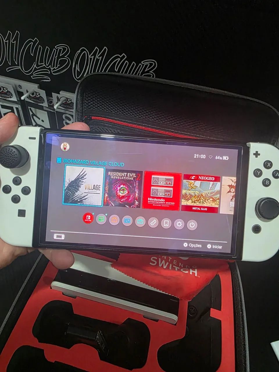 Nintendo Switch OLED Branco Completo + Case Rígido Excelente Estado - Foto 3