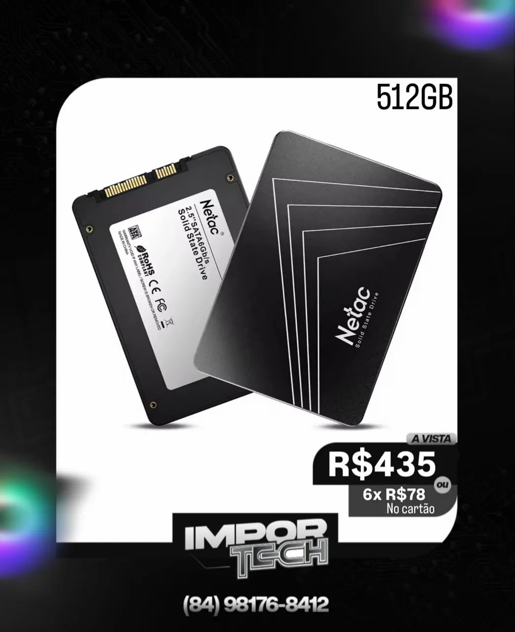 SSD 512GB Netac Sata III. @importech_084