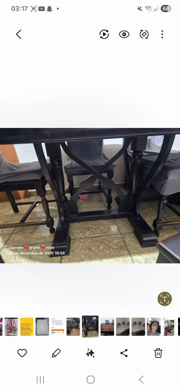 Linda mesa de 6 cadeiras maciça estou vedendo barato pq comprei uma de 4 cadeiras  - Foto 4