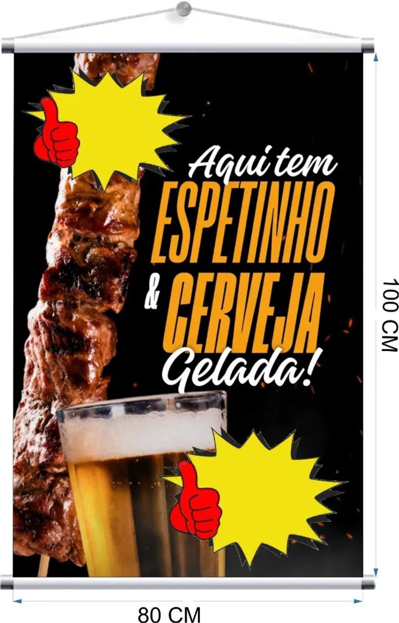 Banner Temos Espetinho Com Arte Pronta de high Qualidade Cores Vibrantes !!! - Foto 6
