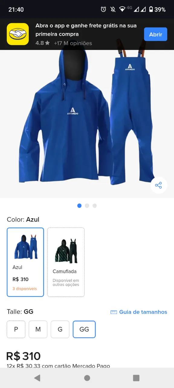 Capa de chuva ARVOREDO 