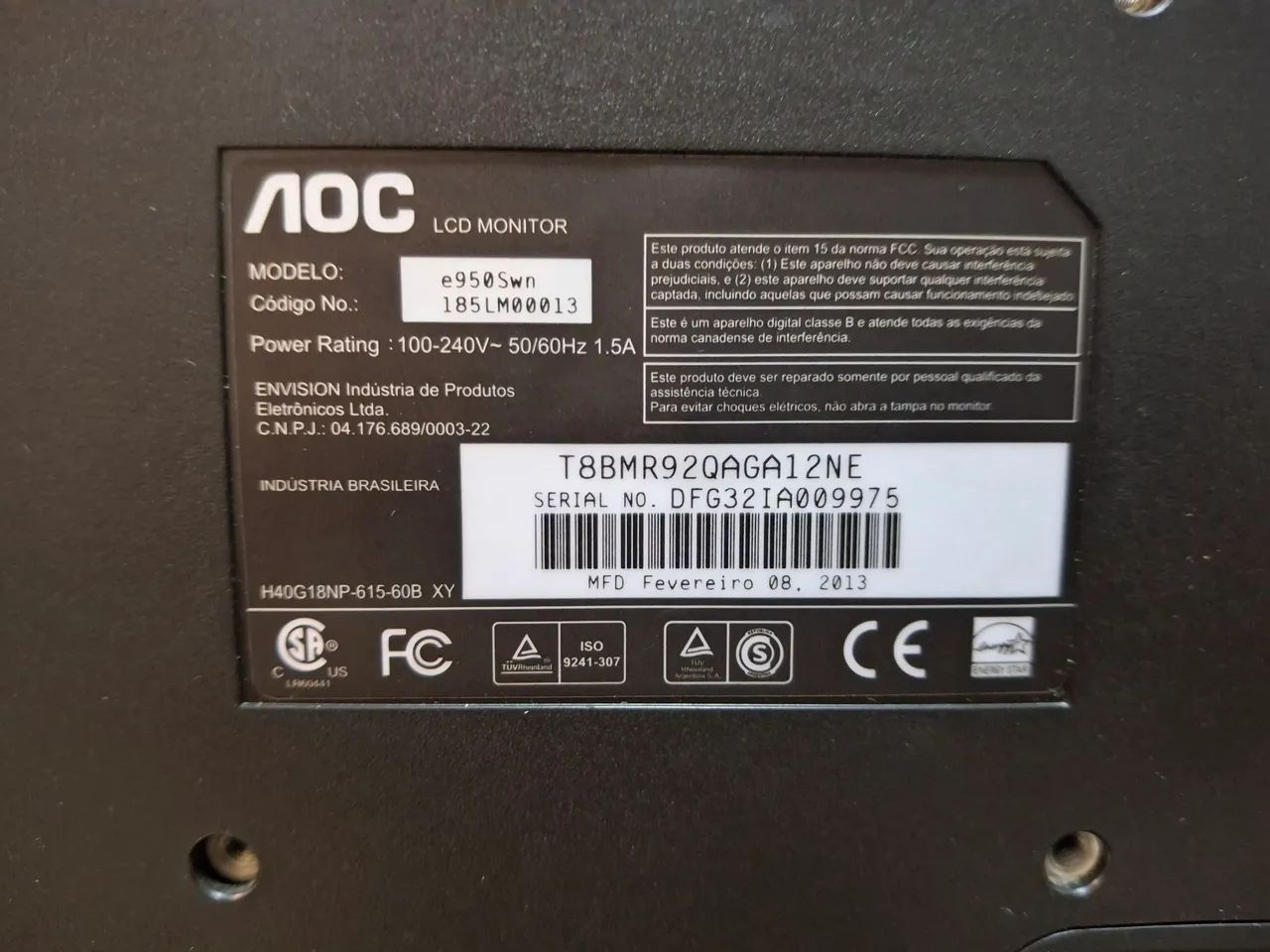 Monitor AOC 18.5 polegadas 60hz - Foto 3