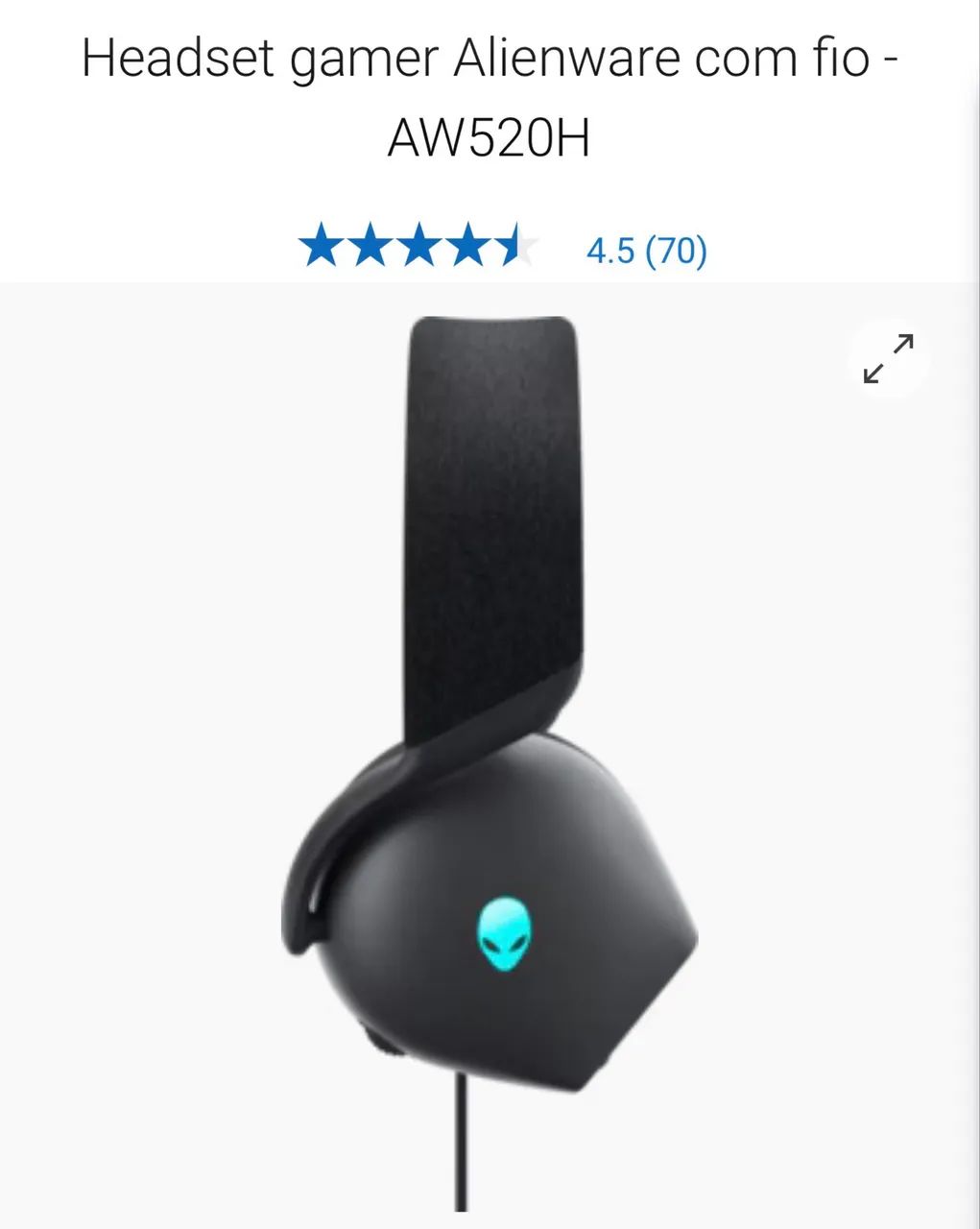 Headset Gamer Alienware com Fio - Foto 3