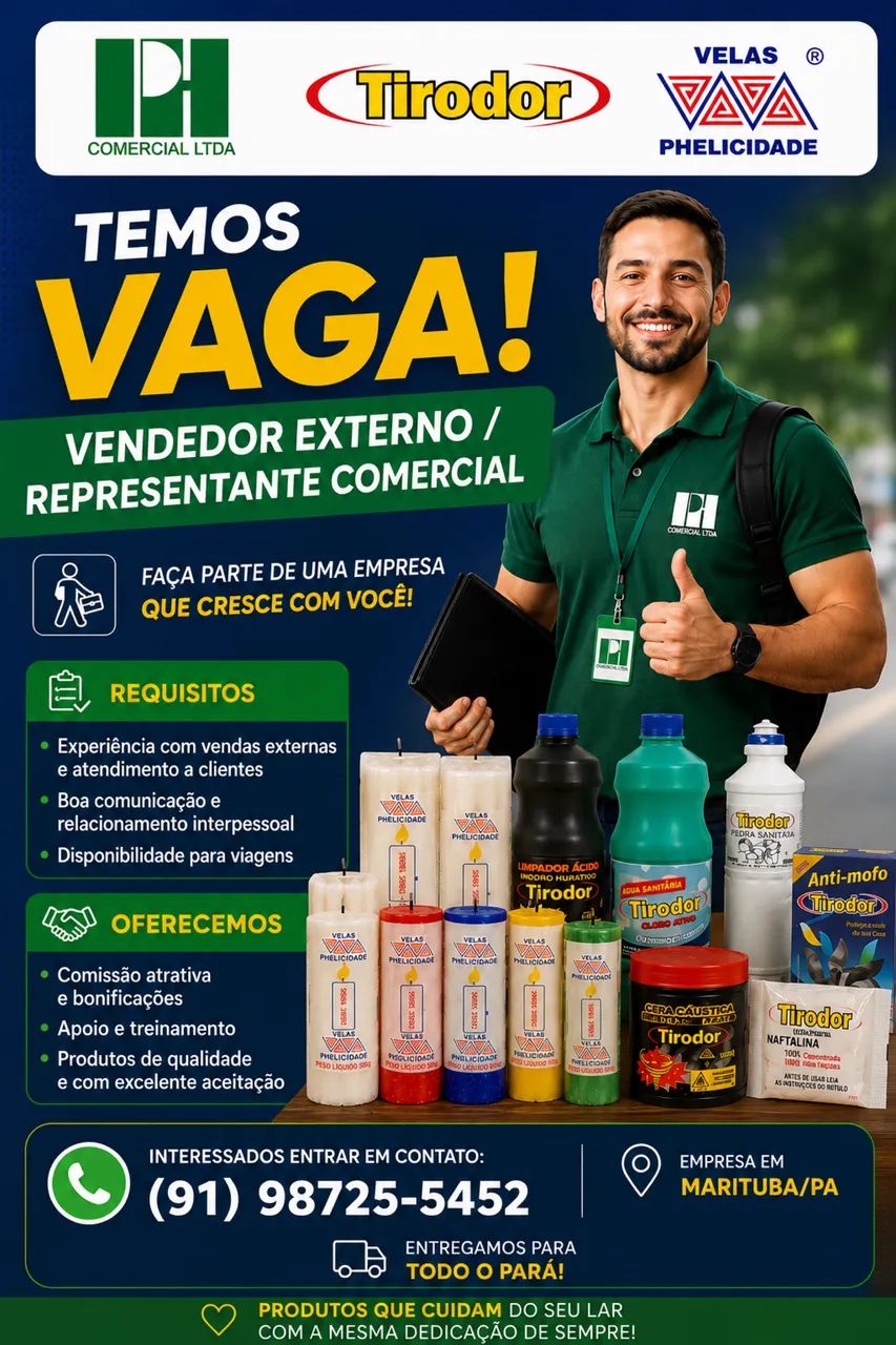 Vaga para VENDEDOR EXTERNO 
