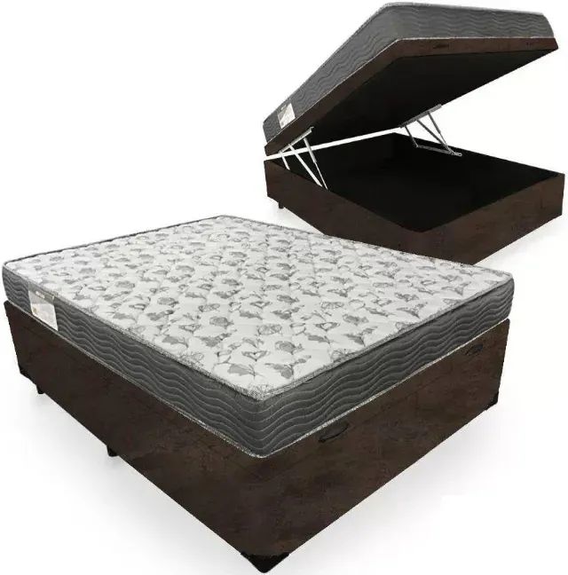 Cama Box Baú + Colchão Molas 