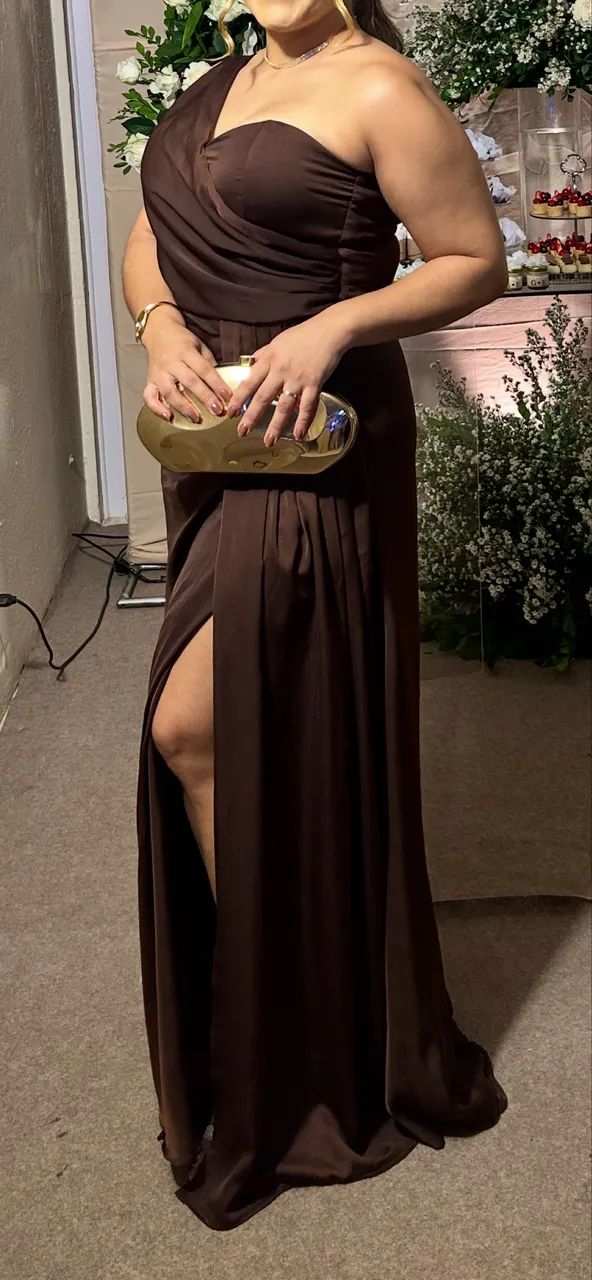 Vestido de festa marrom G - Foto 2