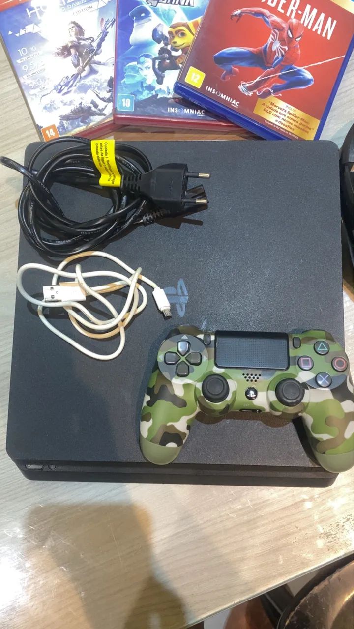 PS4 Slim Completo + 5 Jogos + Controle Original + Headset | Revisado - Foto 4