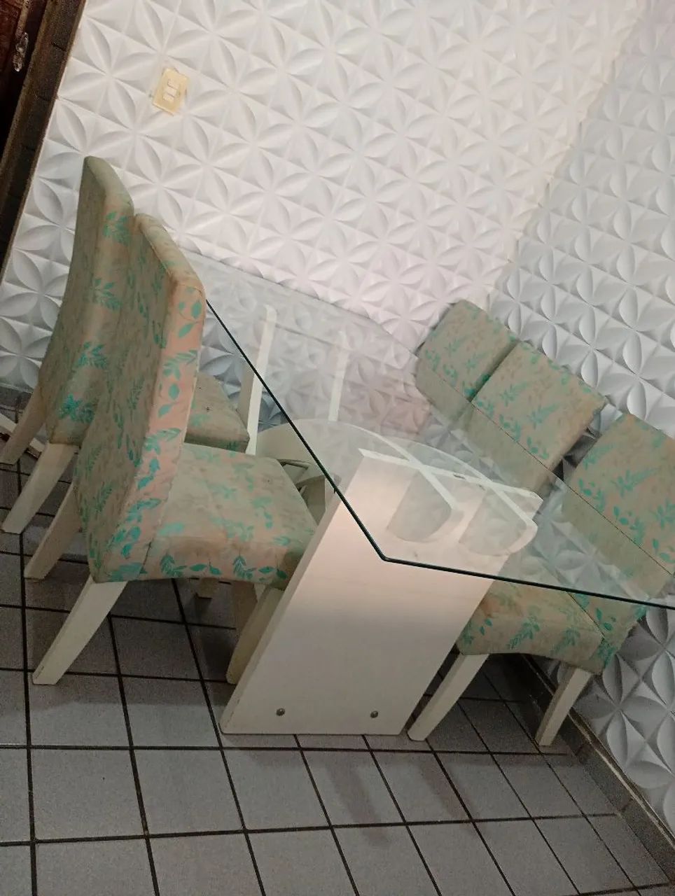 Mesa 6 cadeiras com tampo de vidro - Foto 2