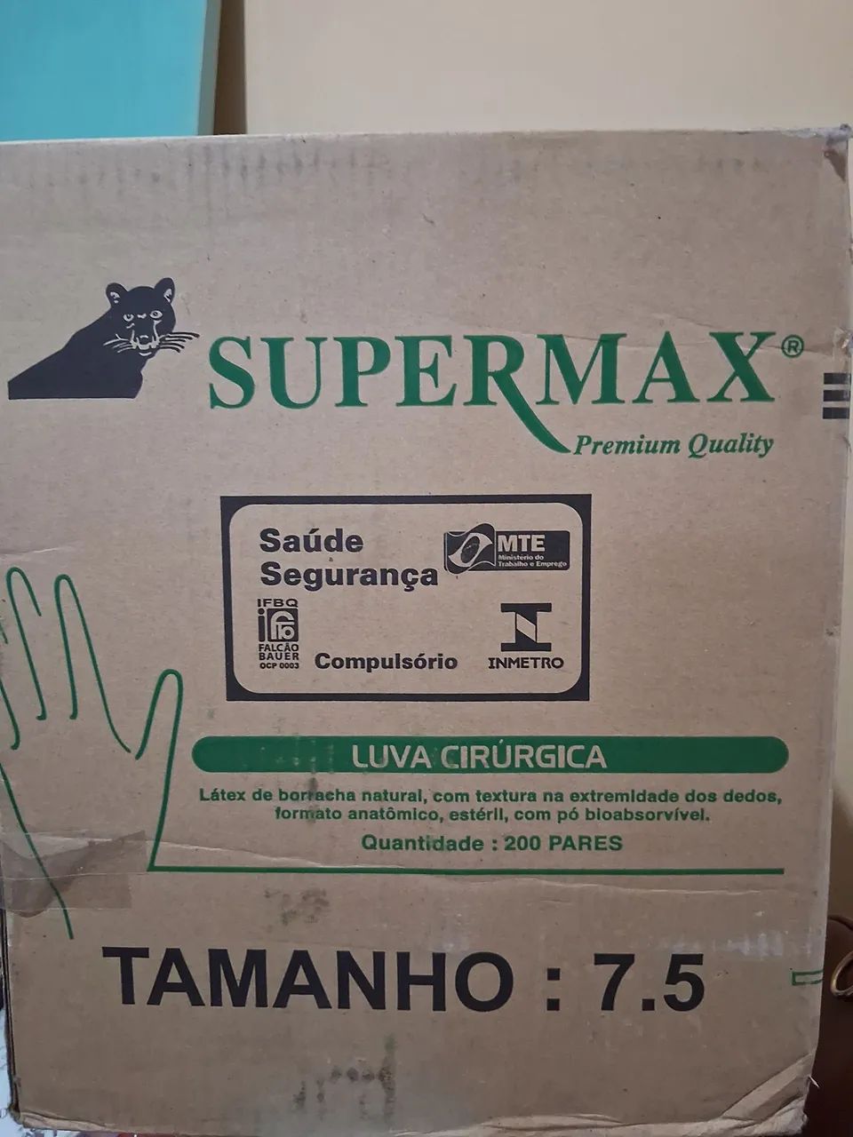 Caixa luvas cirurgias tm 7.5 com 200 pares super Max  - Foto 2