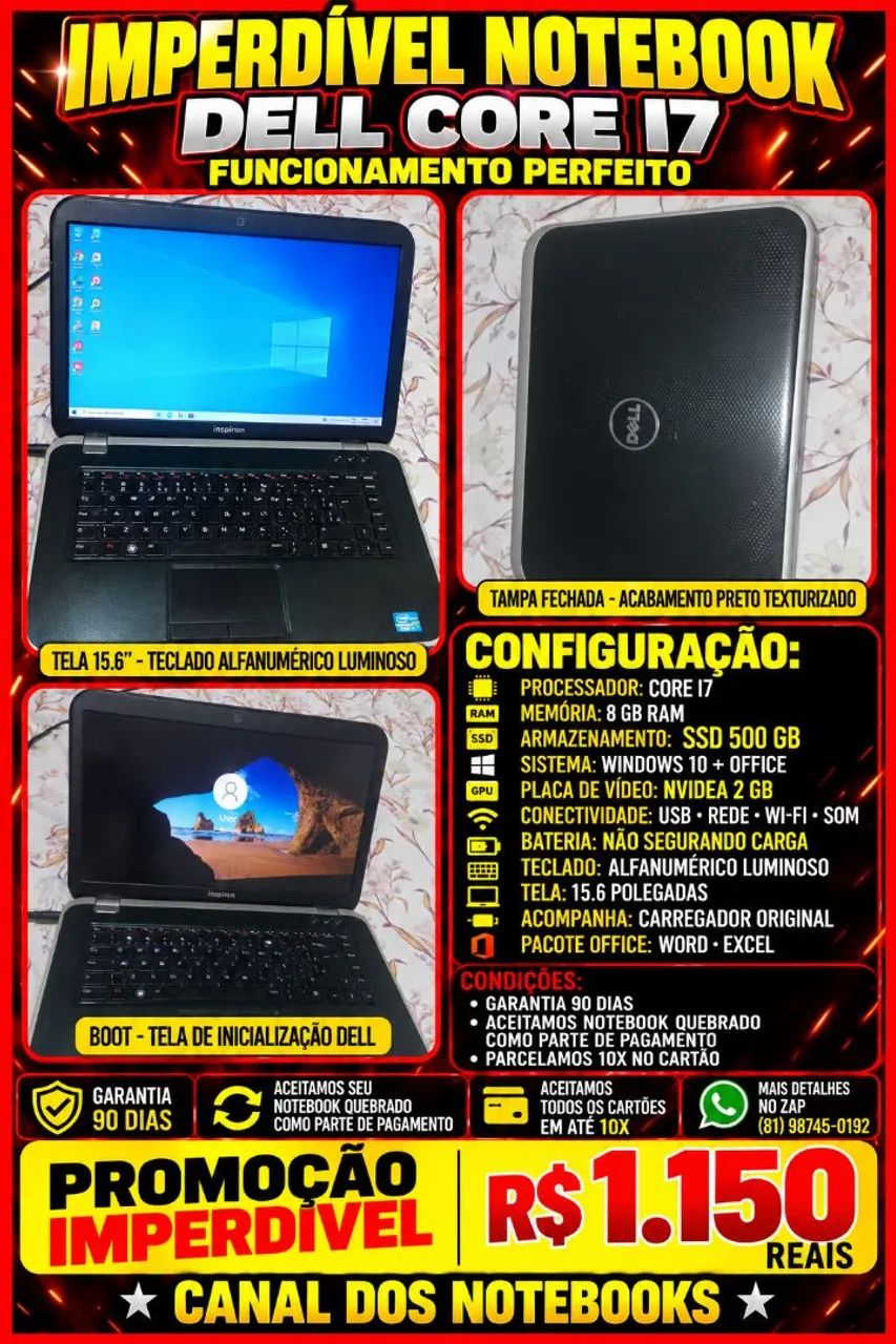 Notebook Dell i7