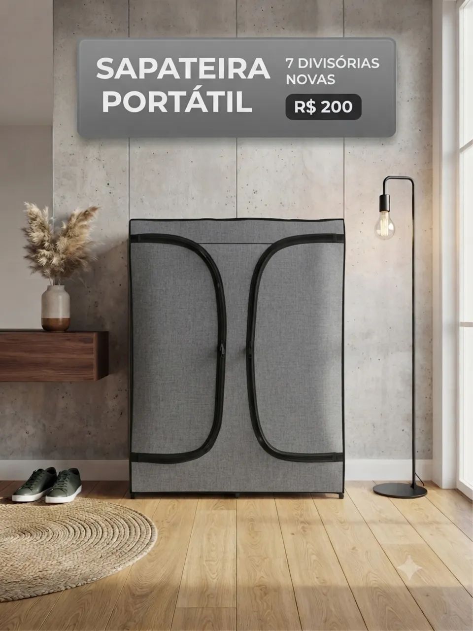 Sapateira 7 divisórias novas para quarto - Foto 3