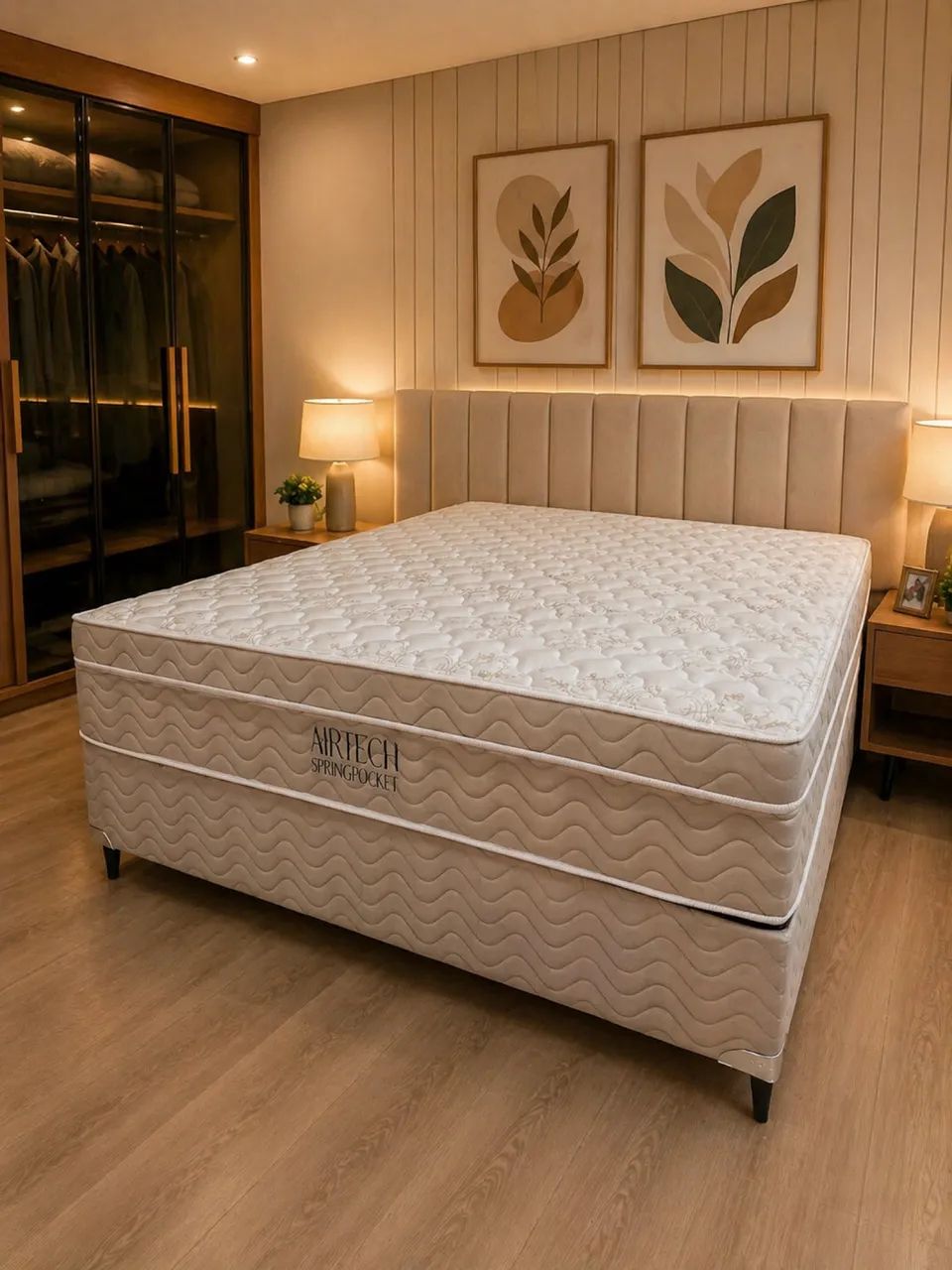 Cama Box Super King Ortobom Airtech Spring Pocket com Molas ensacadas - Entrega Imediata 