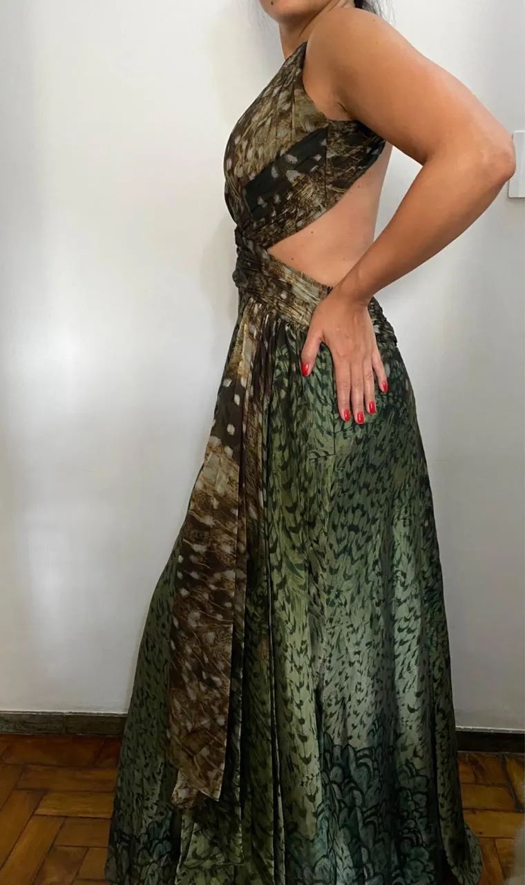 OPORTUNIDADE: Vestido Verde Estampado