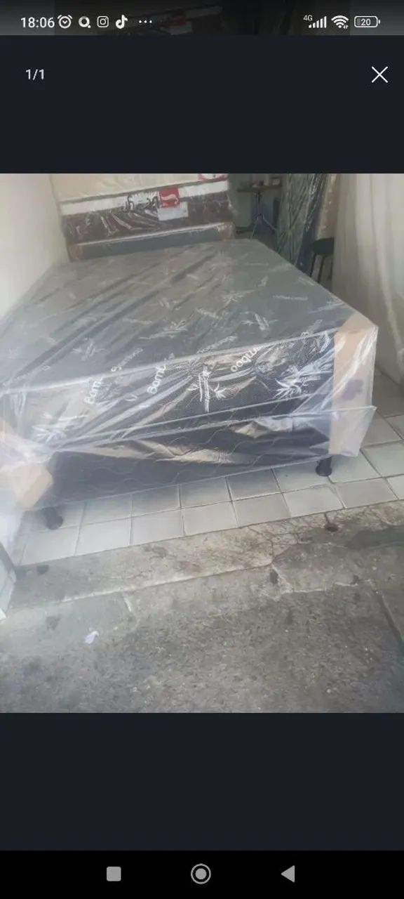 Cama box acoplada 5 cm de espuma 