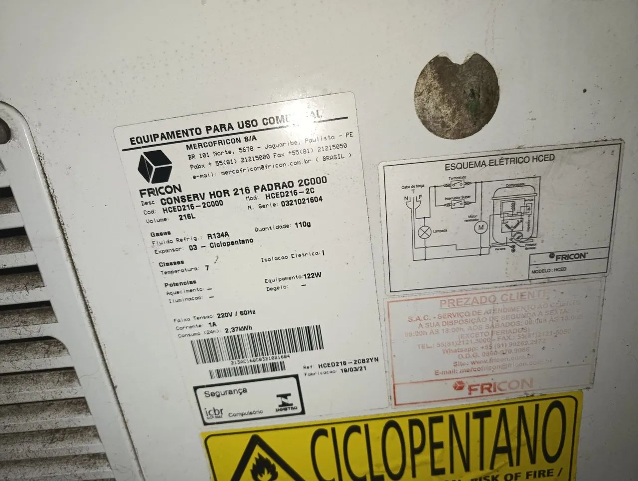 Freezer Horizontal Fricon 216L - Conservador e Freezer (Semi-novo