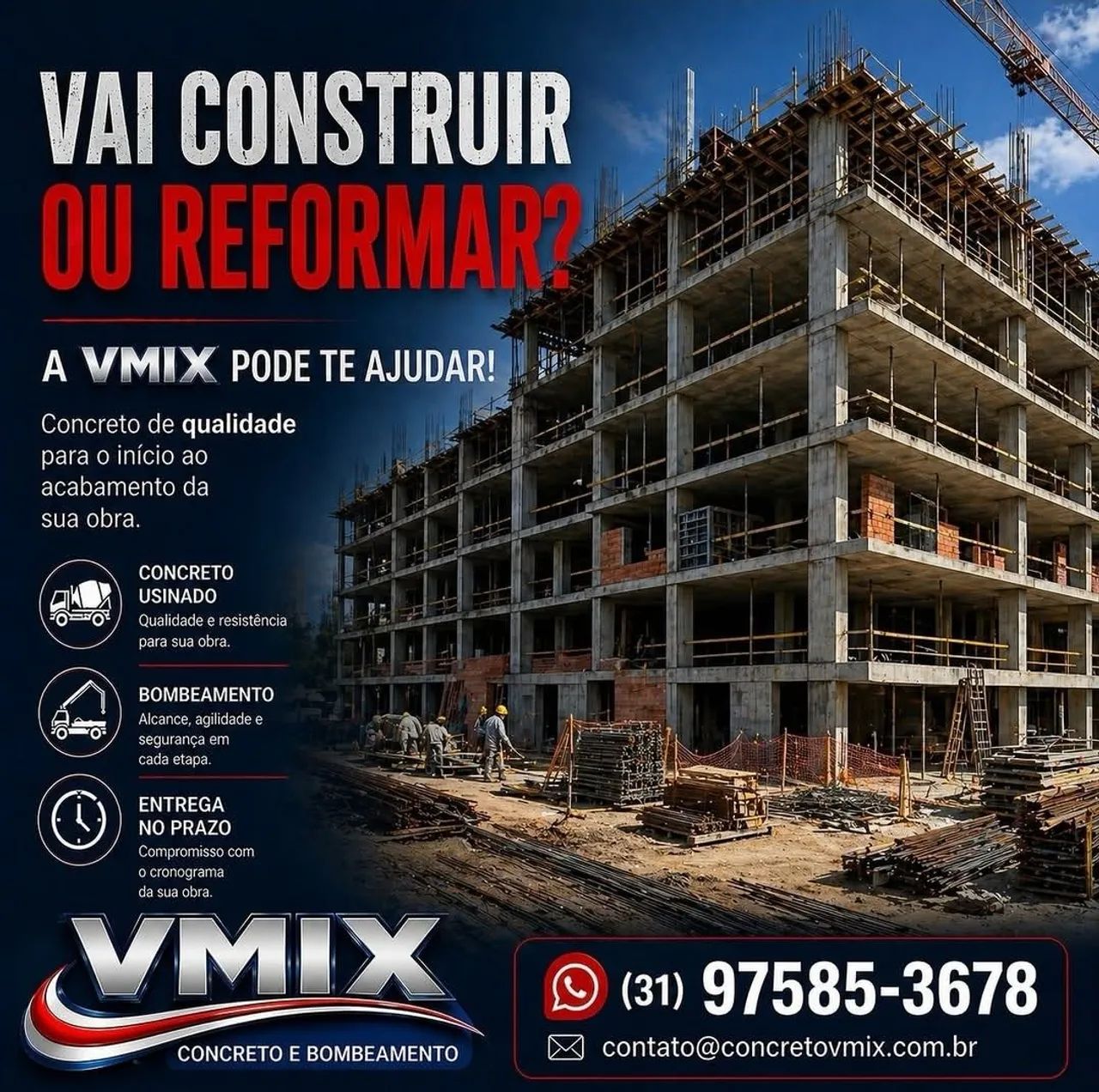 Concreto usinado e bombeamento 