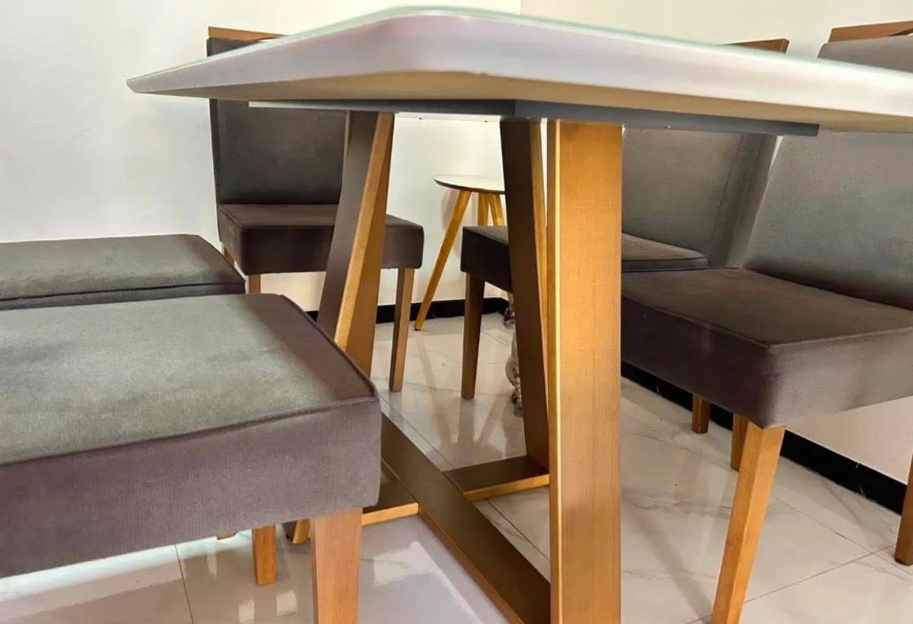 MESA DE JANTAR LUXO COM 6 CADEIRAS NOVA  - Foto 2