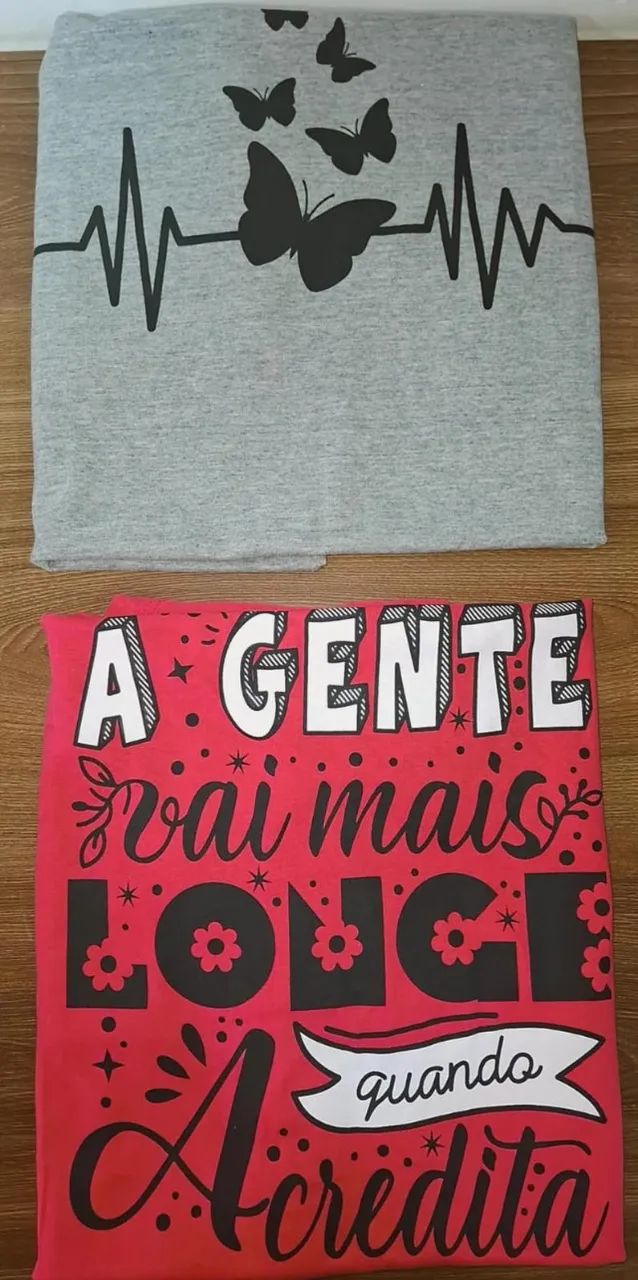 Kit 5 T-Shirts Femininas Estampadas Tamanho G1 - Foto 3