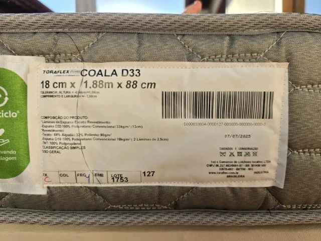 box de solteiro em couro bege + colchão de solteiro toraflex D33 - Foto 3