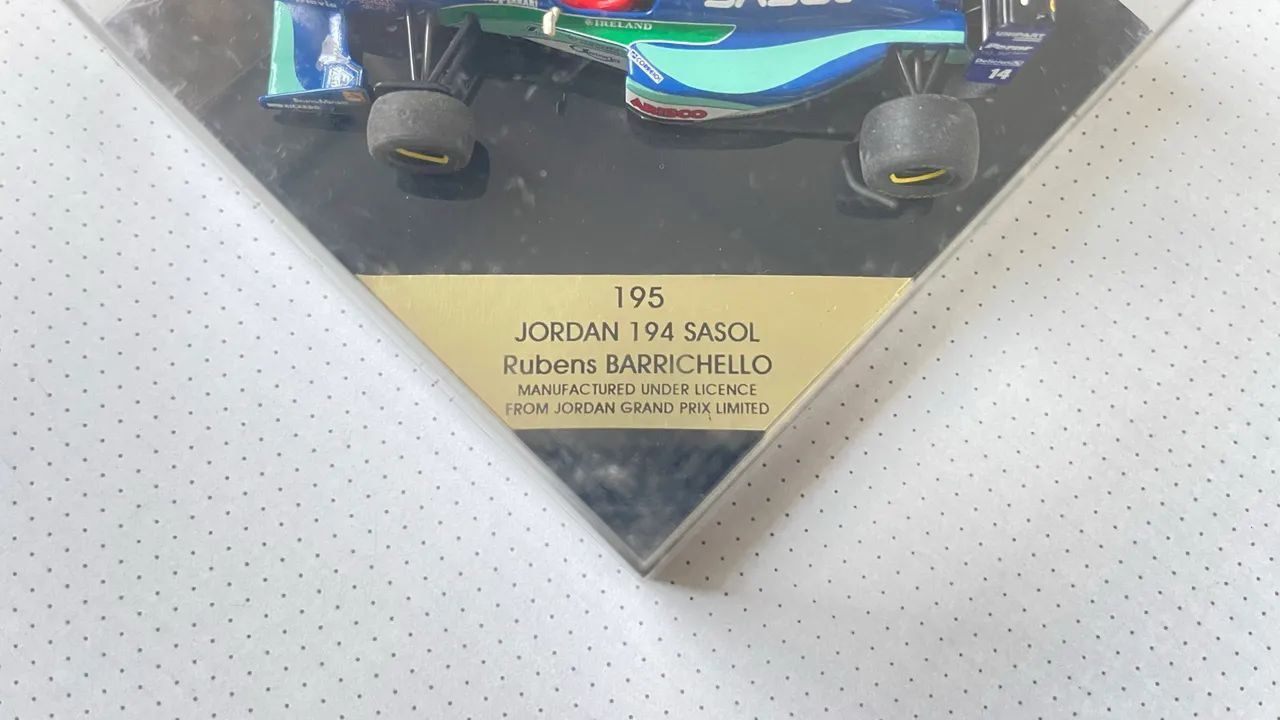 Carrinho Miniatura Ônix Barrichello Jordan 194 Sassol 1994 - Foto 4