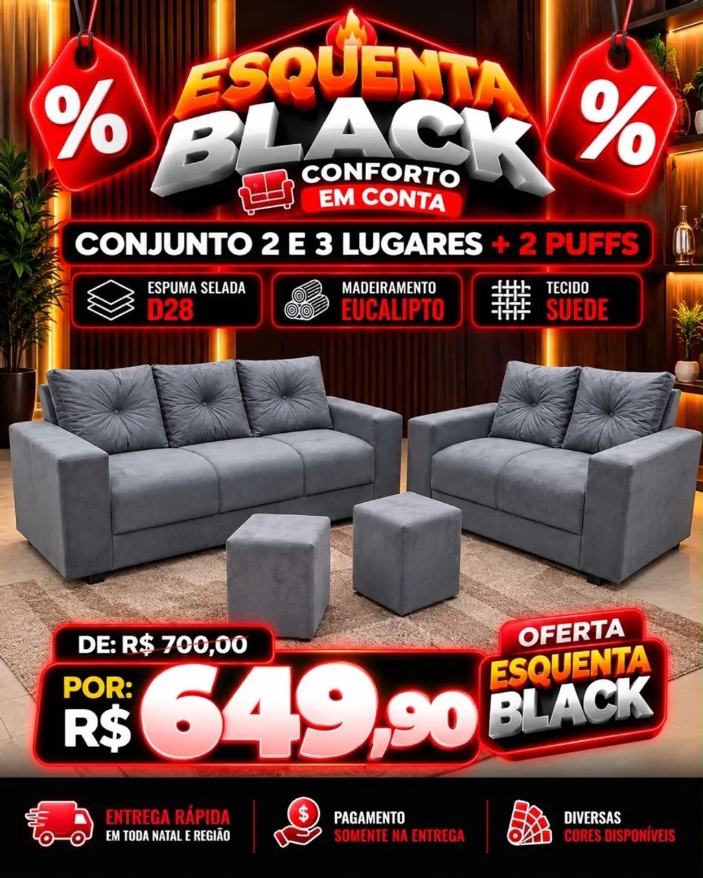 Sofás novos promoção  - Foto 4