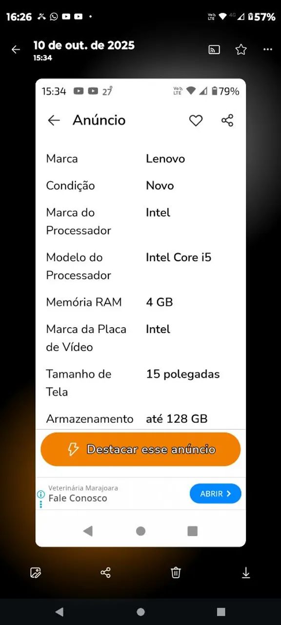 Notebook Lenovo idealpad i5