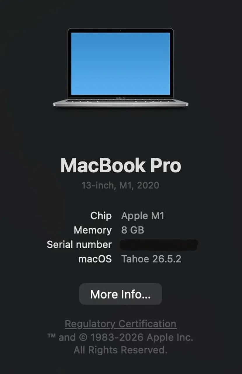 MacBook Pro 13" Apple M1 (2020) 8GB RAM / 256GB - Foto 4