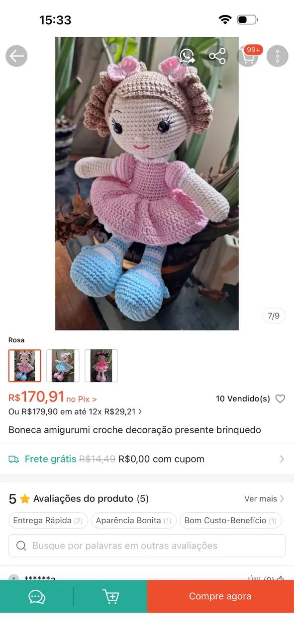 Boneca amigurumi crochê  - Foto 3